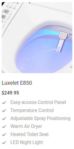 Automatic Bidet Luxelet E850